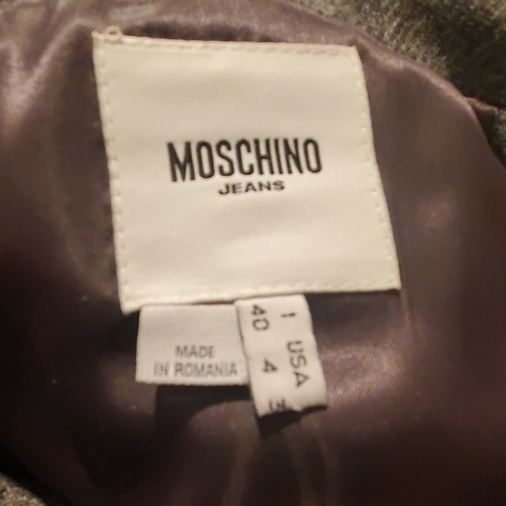 Moschino gray virgin wool short sleeve blazer 4 - Picture 3 of 3